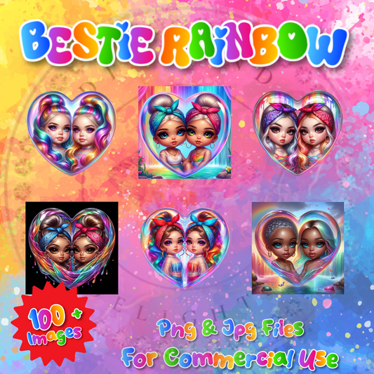 Bestie Rainbow Digital Designs