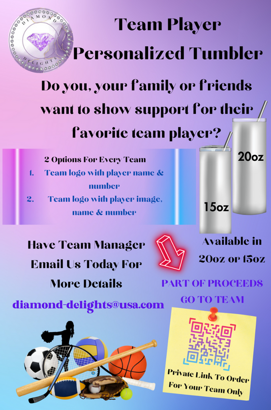 Team Player Personalized Tumblers