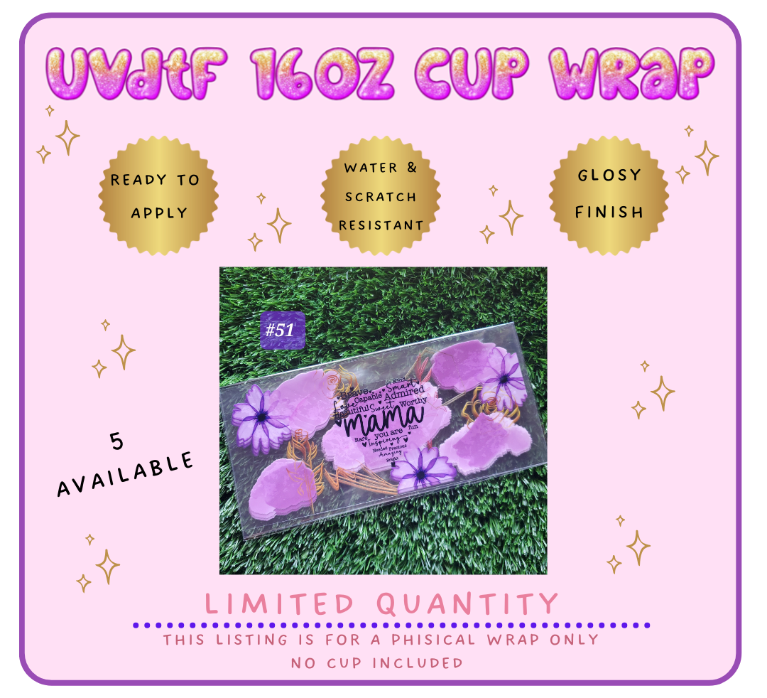 Uvdtf Wraps -  Wrap only NO Cup Included