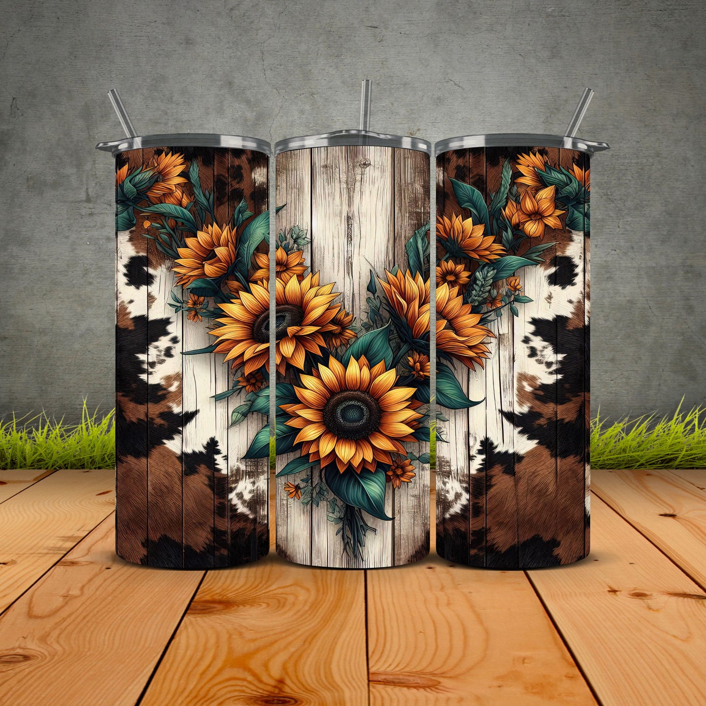 Cowhide Sunflower Tumbler