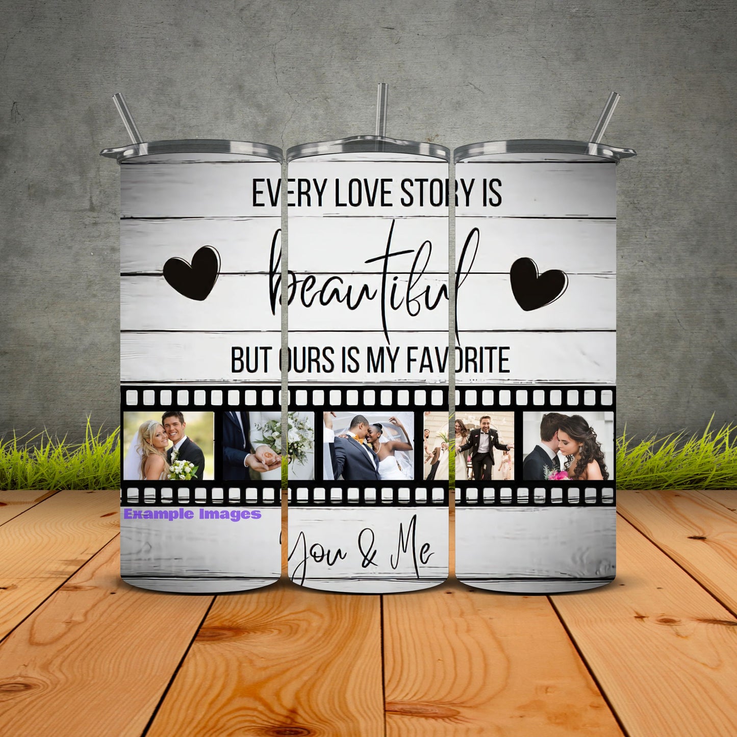 Every Love Story Is Beautiful Personalized Tumbler (5 Images)