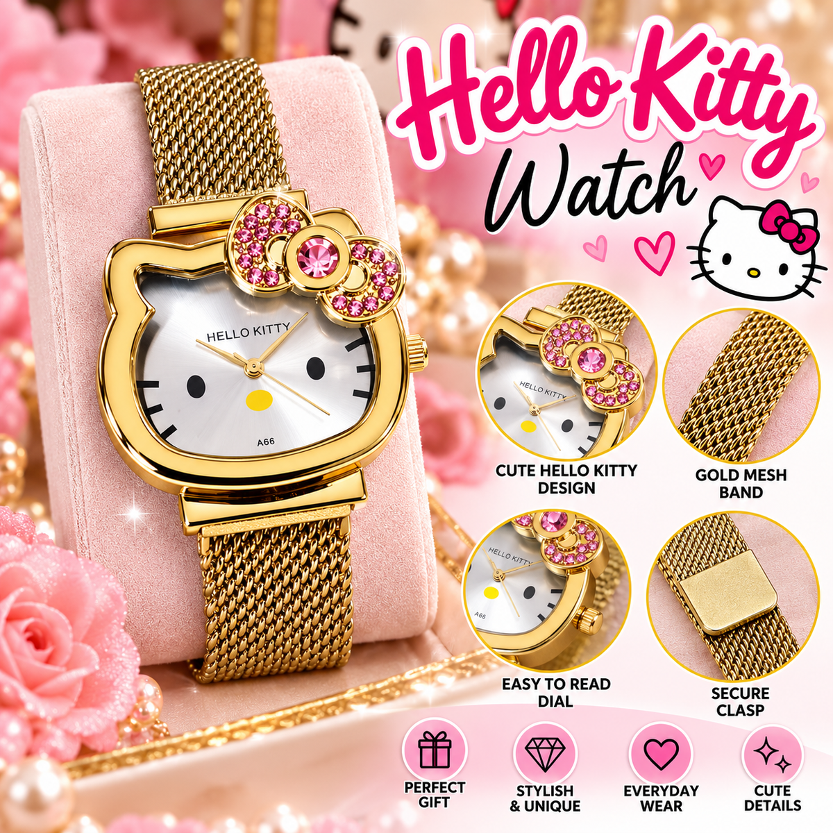 Shiny Gold HK Watch