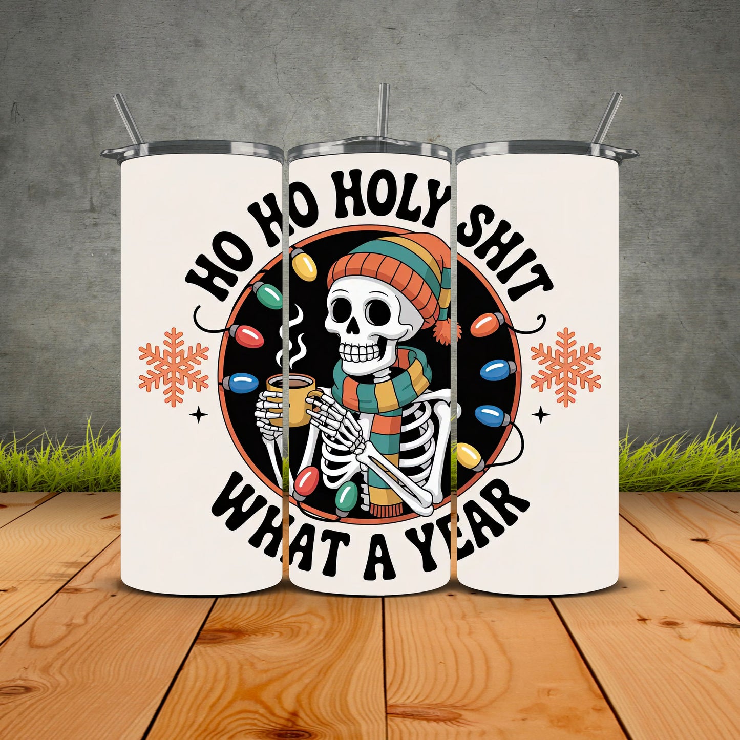 Holy Shit What A Year Christmas Tumbler