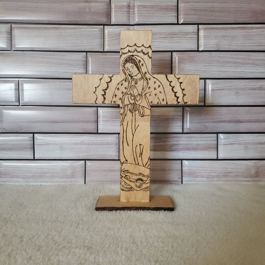 Hand Crafted Virgen Wood Cross