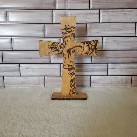 Hand Crafted Jesus Wood Cross