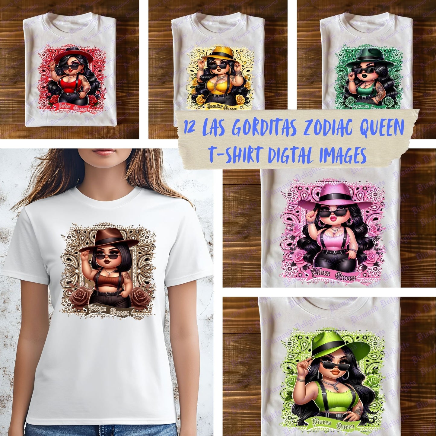 Las Gorditas Zodiac Queens T-shirt Transparent digital images