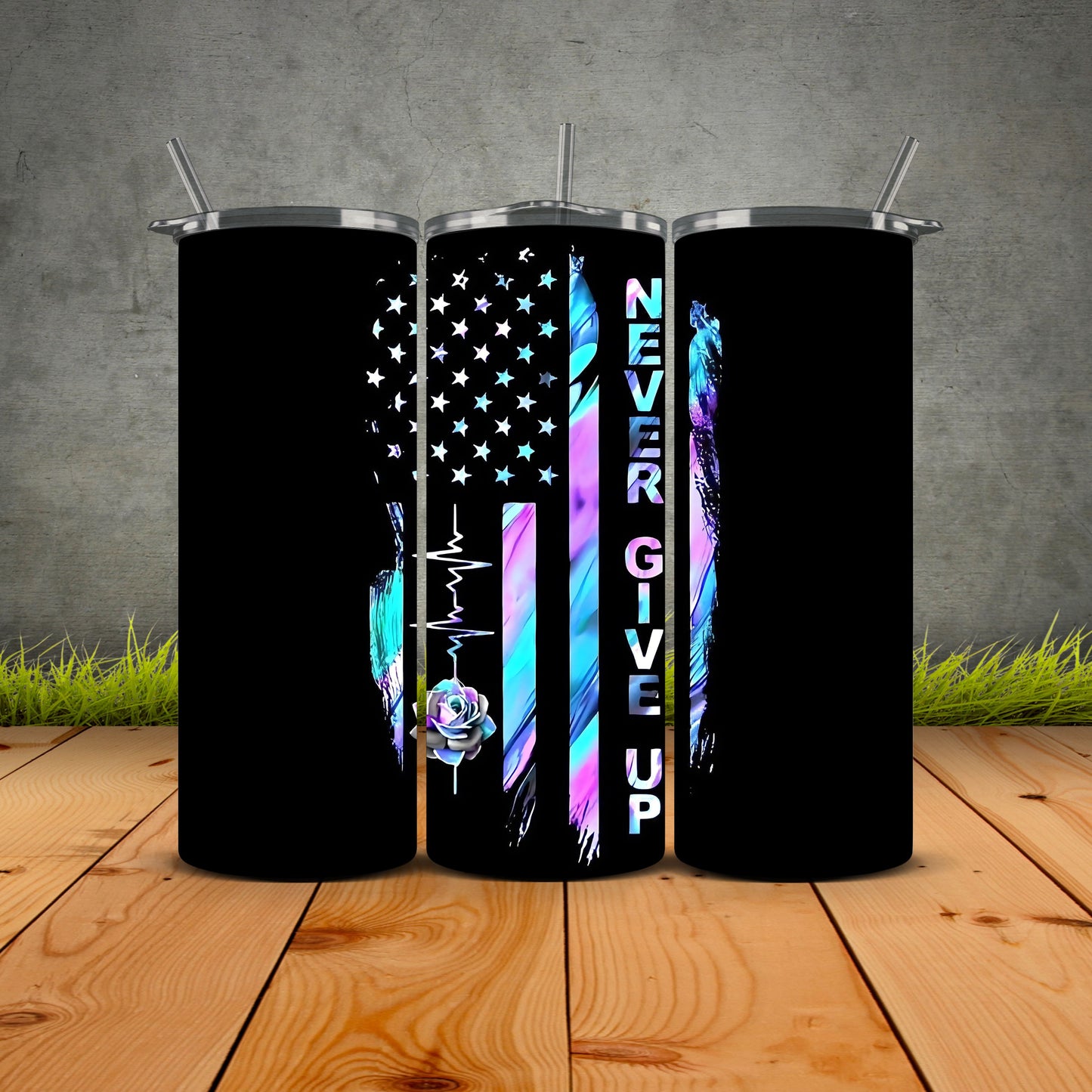 Never Give Up Tumbler