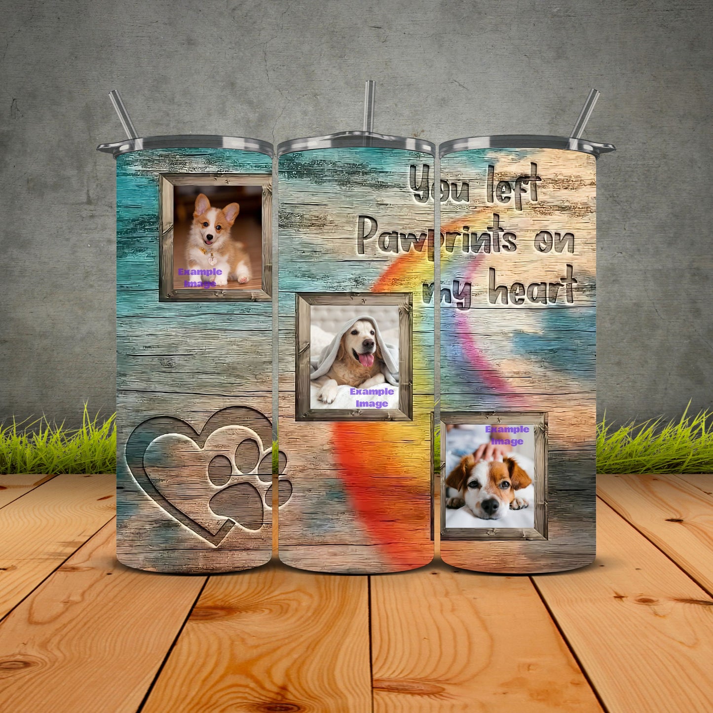 You Left Pawprints On My Heart Personalized Tumbler (3 Images)
