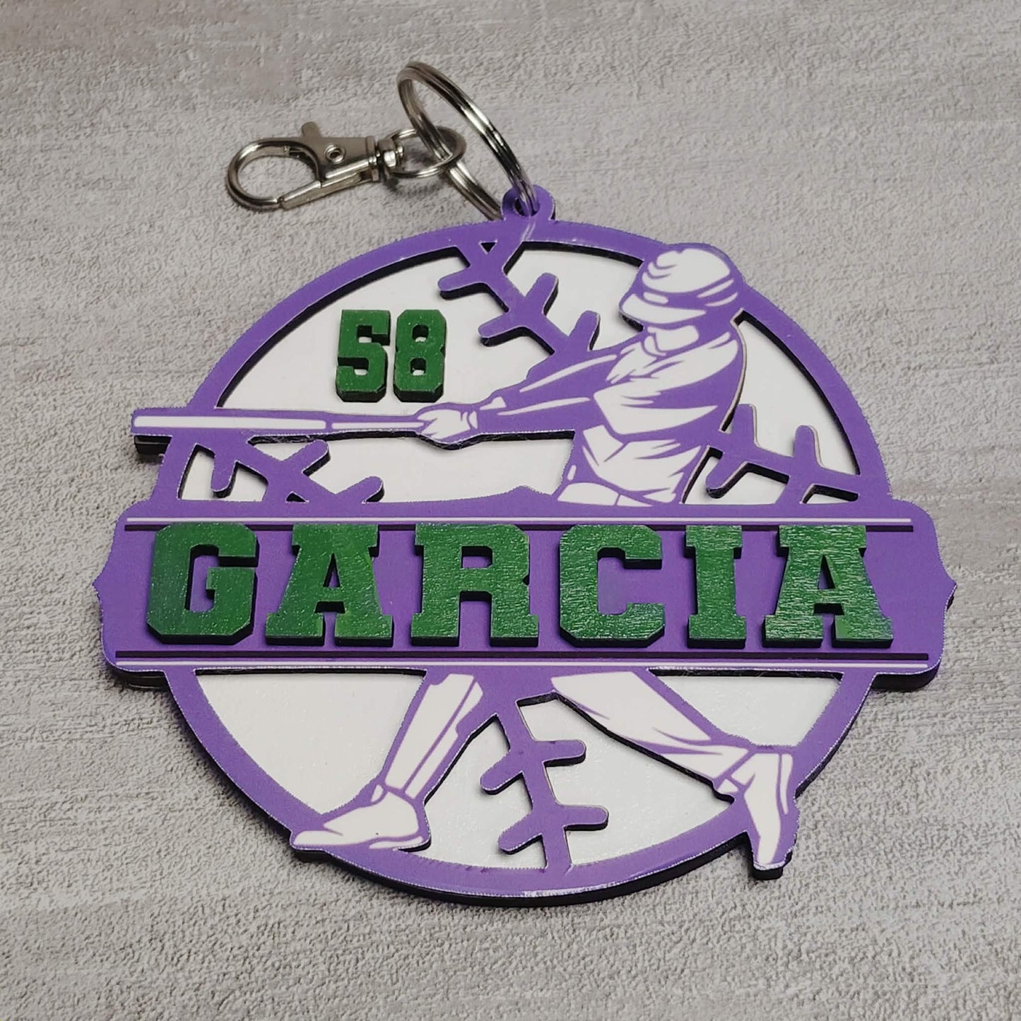 Custom Baseball or Softball Name Keychains