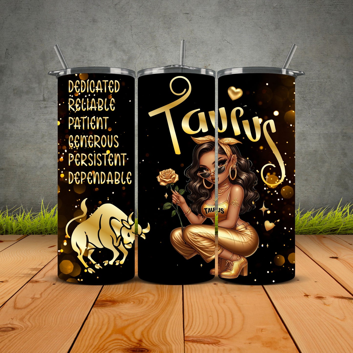 Chicana Golden Zodiac Tumblers