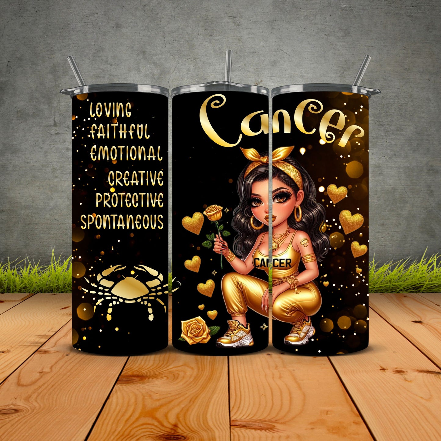 Chicana Golden Zodiac Tumblers