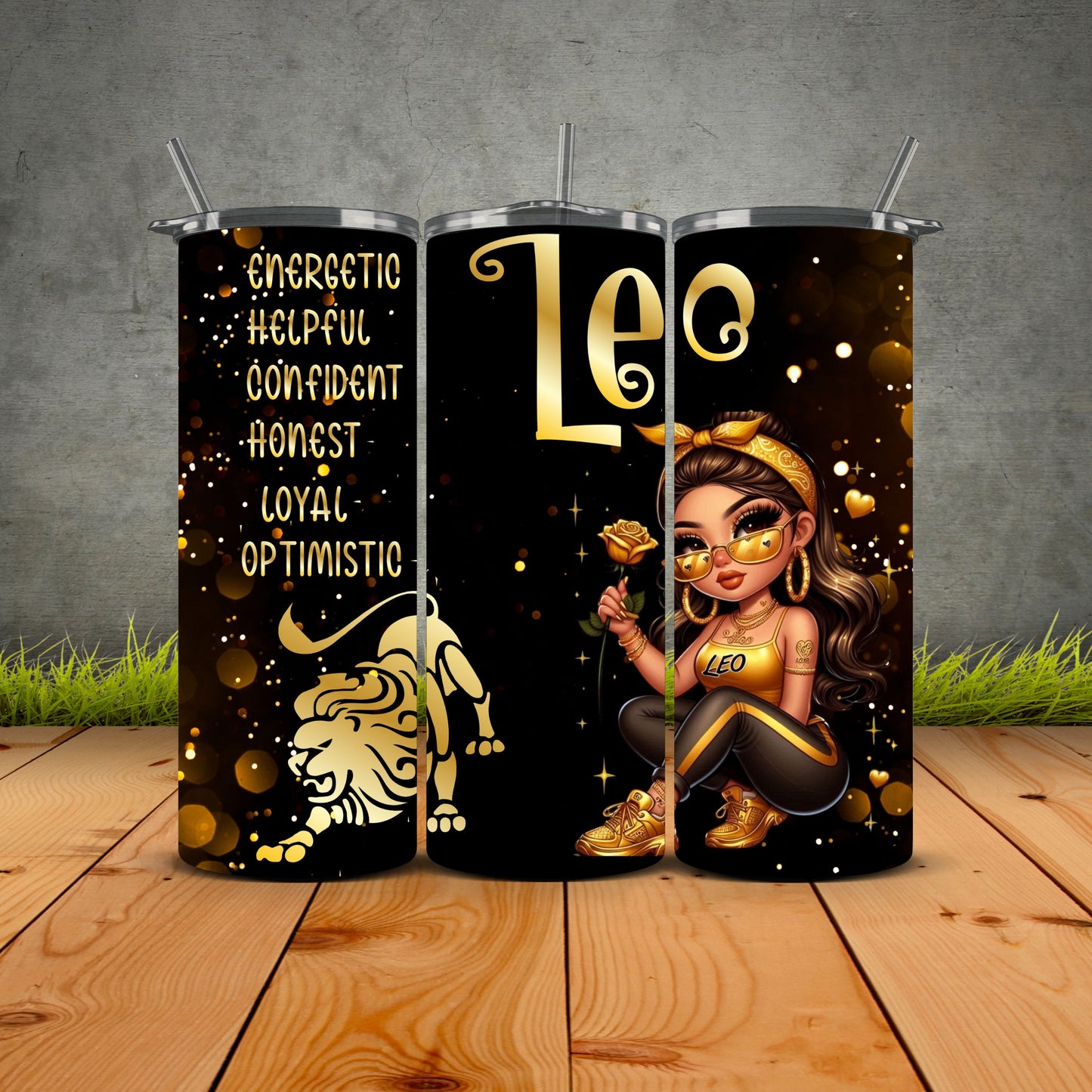 Chicana Golden Zodiac Tumblers