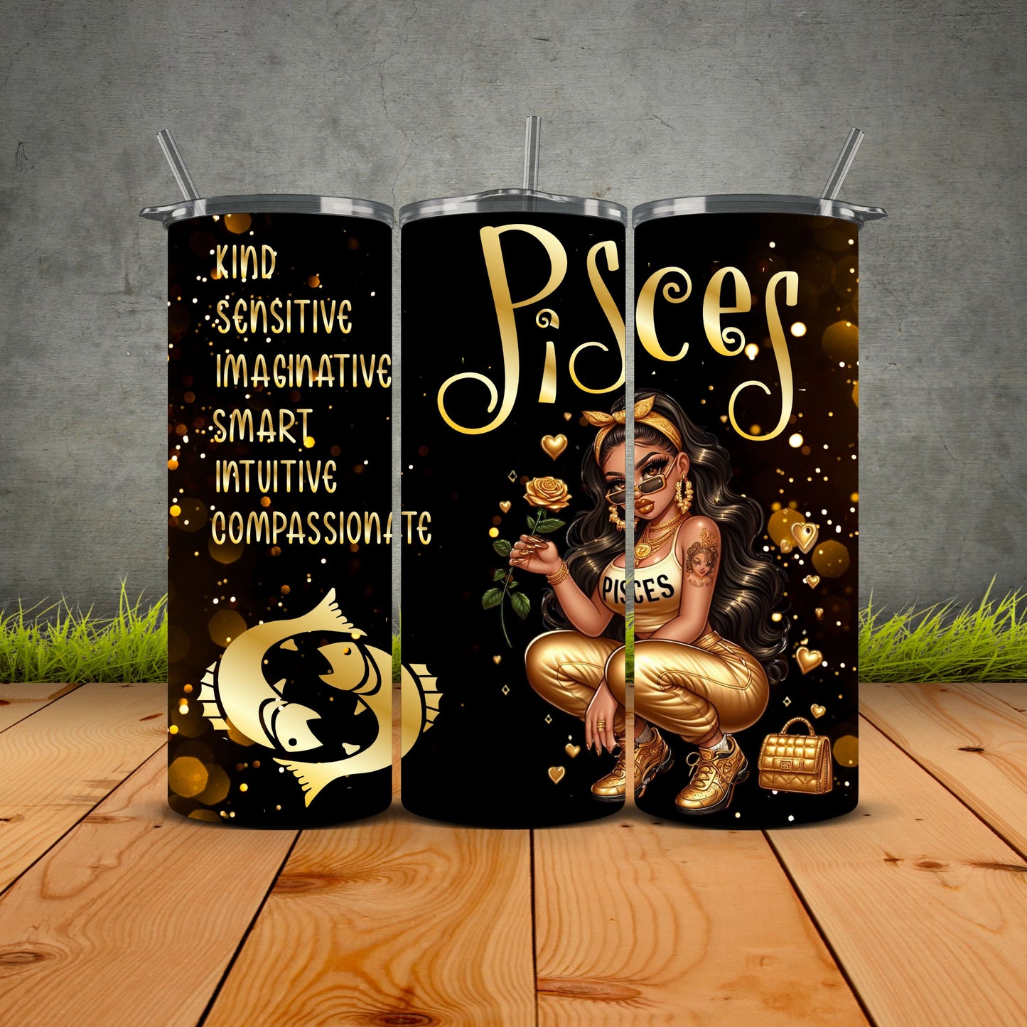 Chicana Golden Zodiac Tumblers