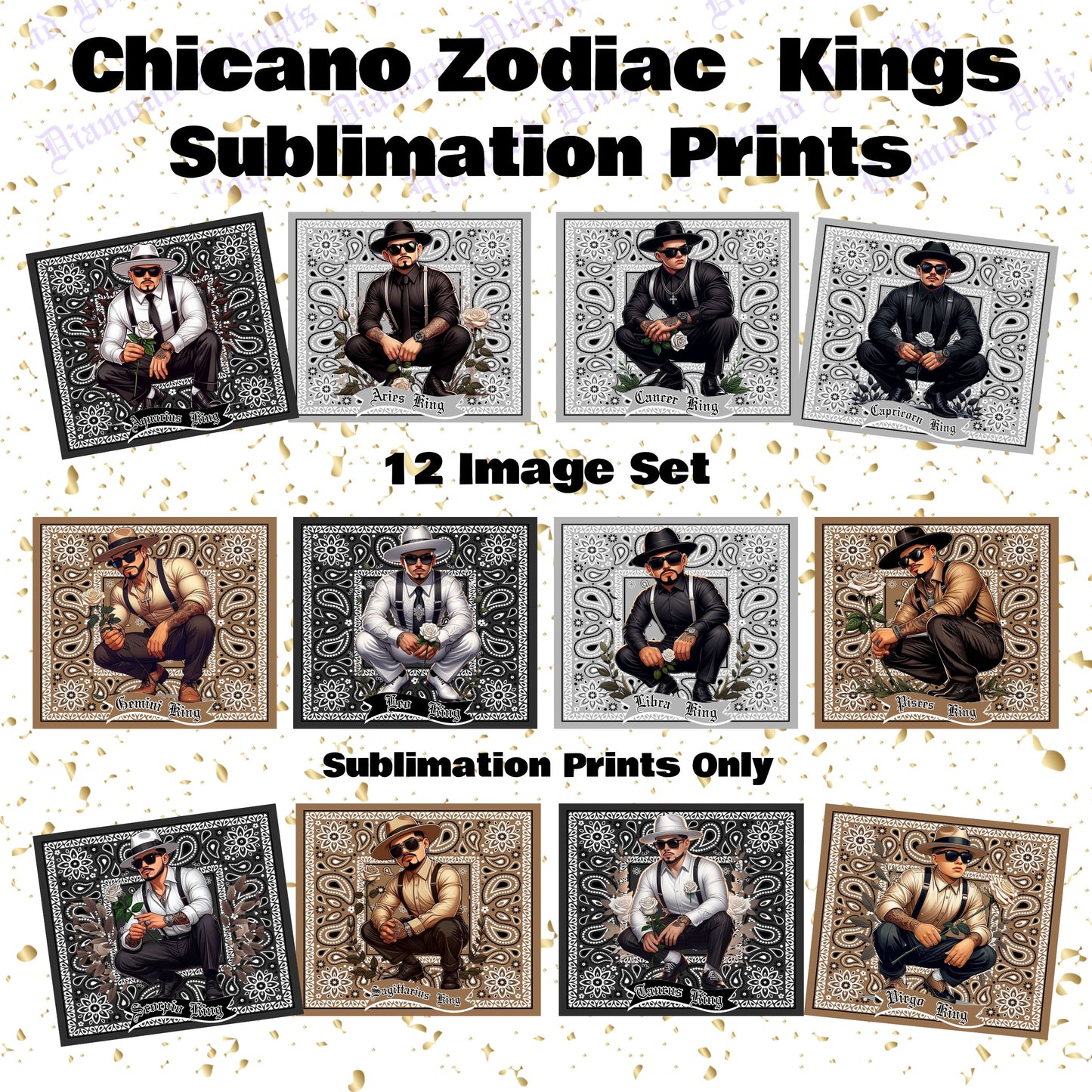 Chicano Zodiac Kings Sublimation Prints