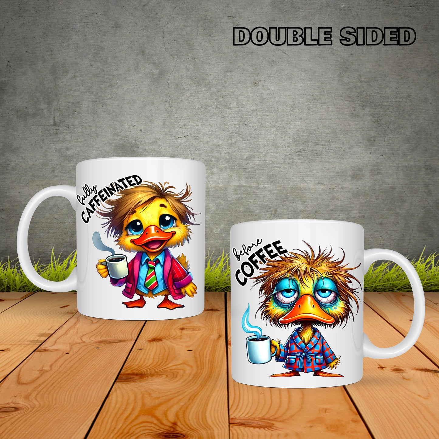 Duck Before And After Coffee - Coffee Mug