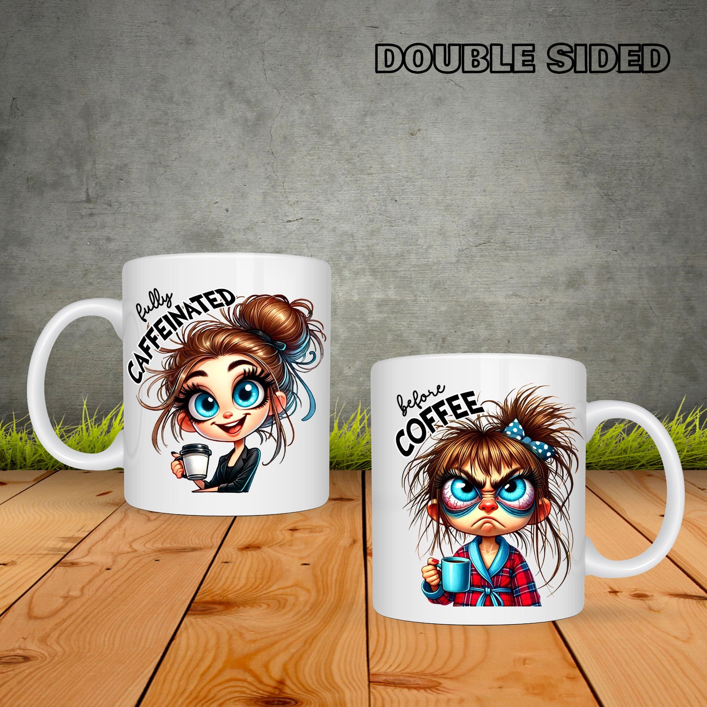 Girl Before And After Coffee - Coffee Mug