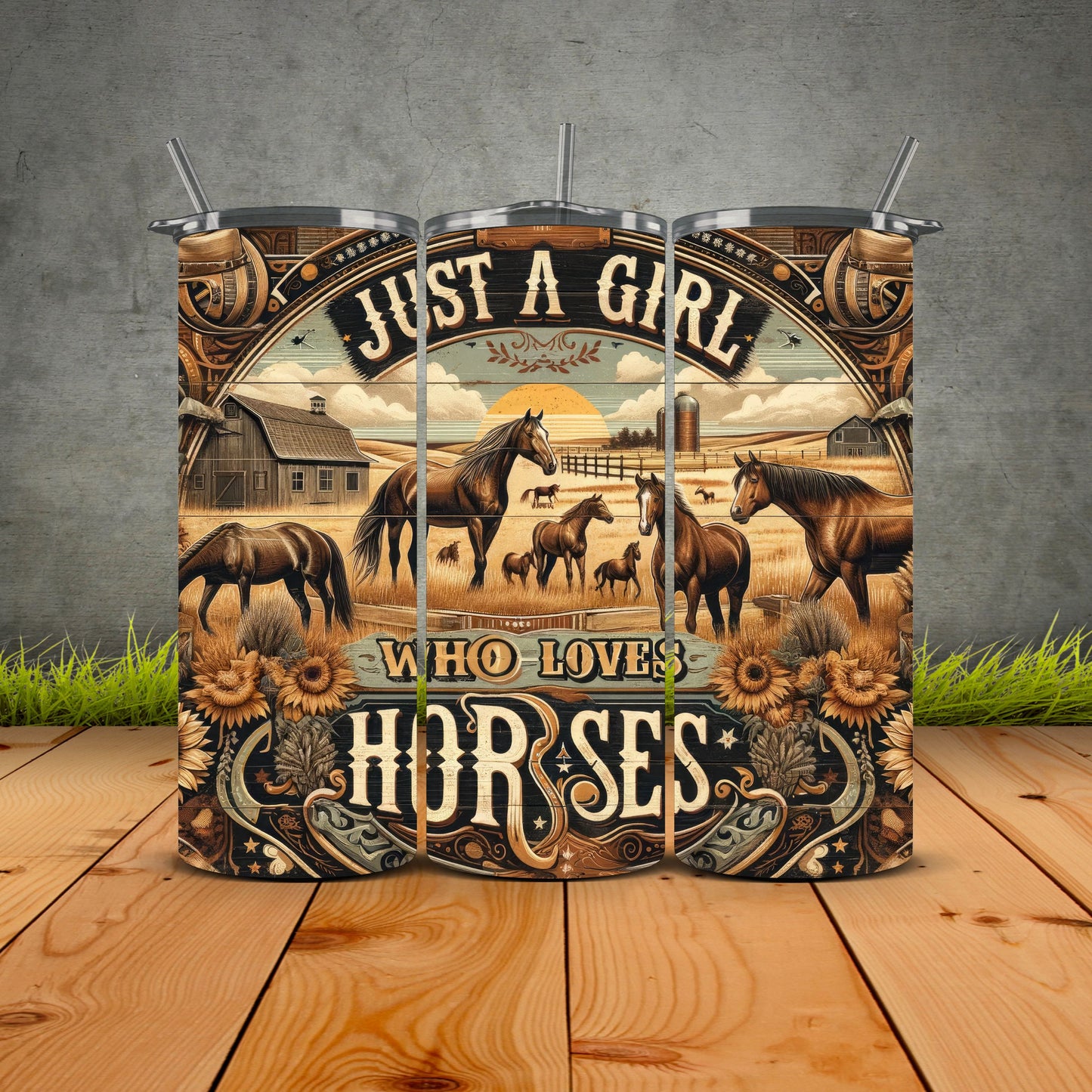 Just A Girl Who Loves Horses Tumbler