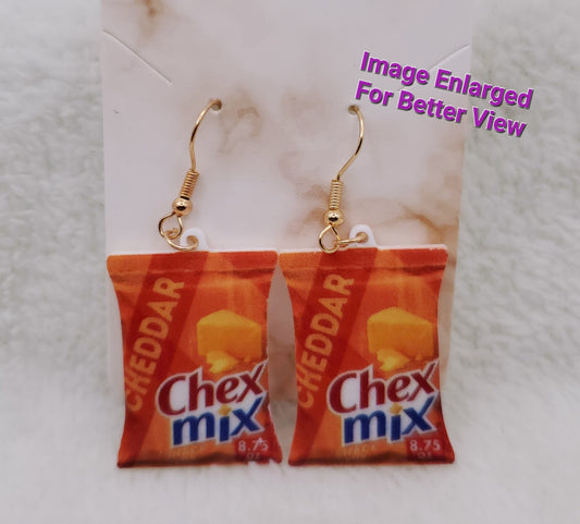 Chex Mix Cheddar Earrings