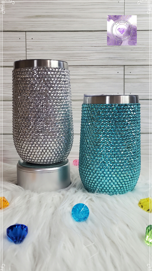 Turquoise/Silver Wine Set