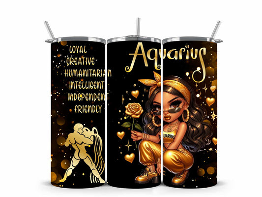 Chicana Golden Zodiac Tumblers