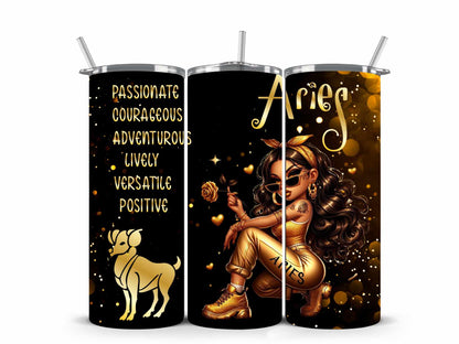 Chicana Golden Zodiac Tumblers