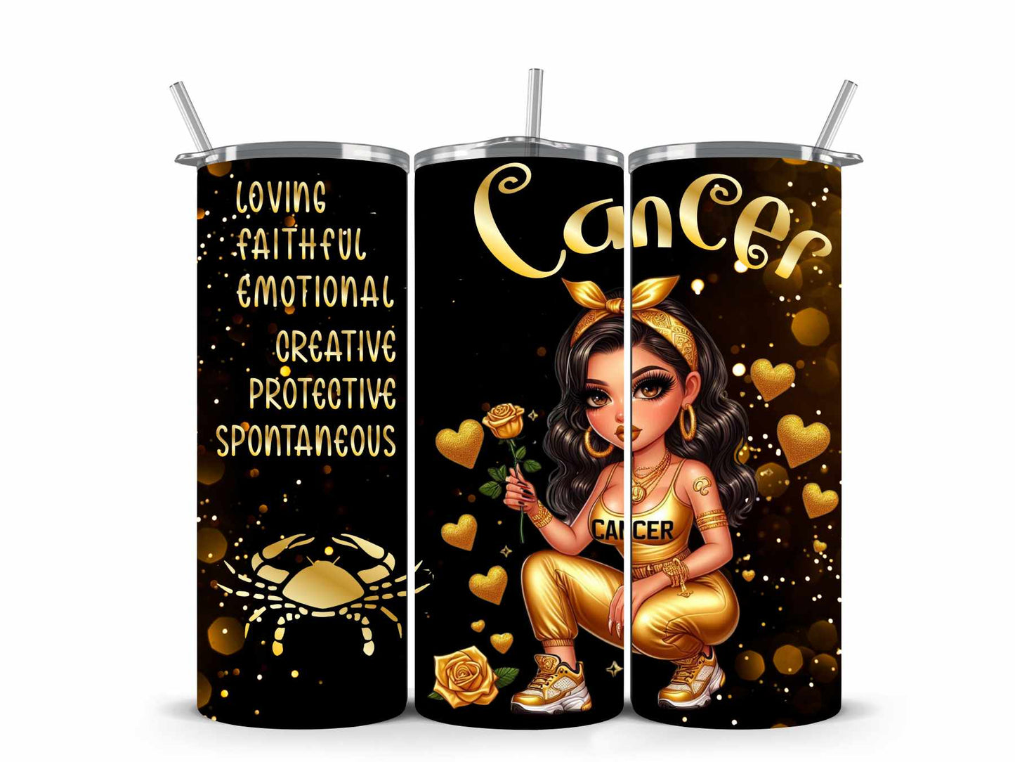 Chicana Golden Zodiac Tumblers