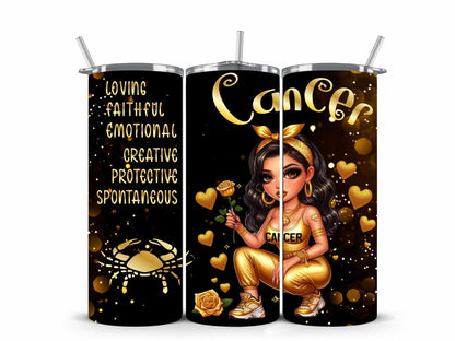 Chicana Golden Zodiac Tumblers