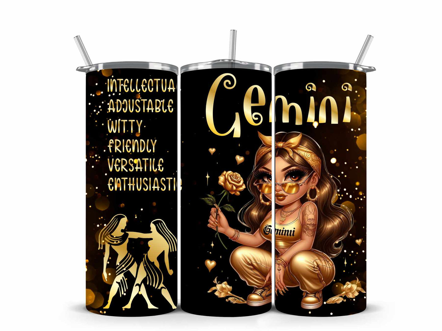 Chicana Golden Zodiac Tumblers