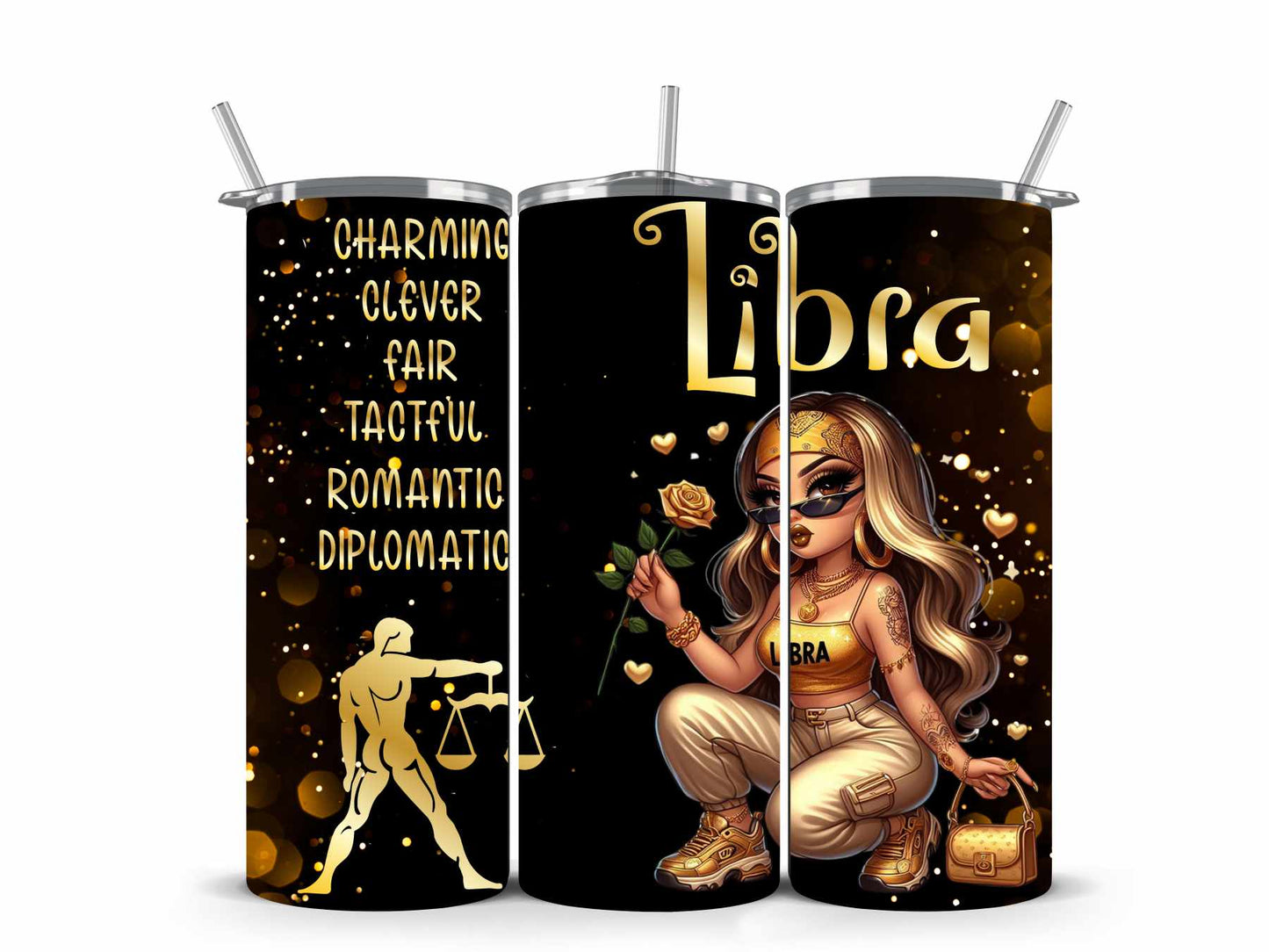 Chicana Golden Zodiac Tumblers