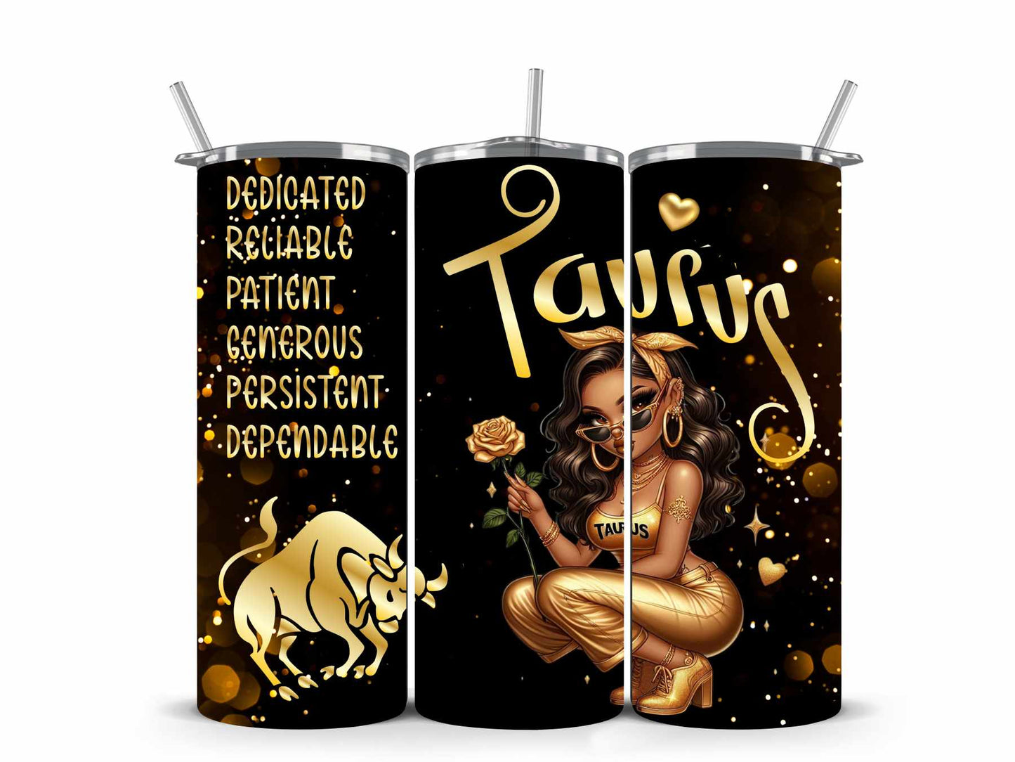 Chicana Golden Zodiac Tumblers