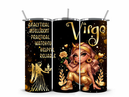 Chicana Golden Zodiac Tumblers