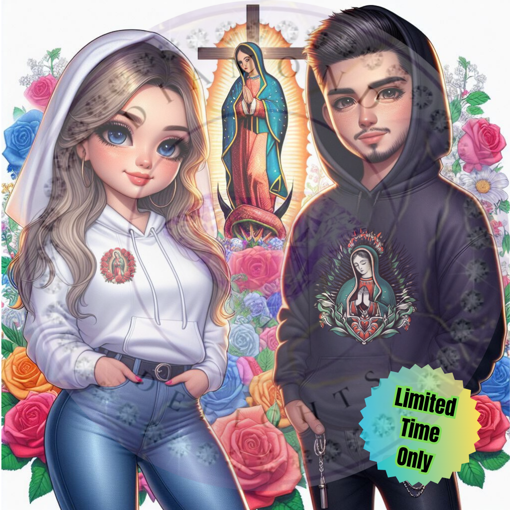 60+ Little Chicanitos w Virgen Digital Images