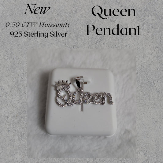 0.50 CTW Moissanite Queen Pendant – 925 Sterling Silver Necklace Women’s Gift