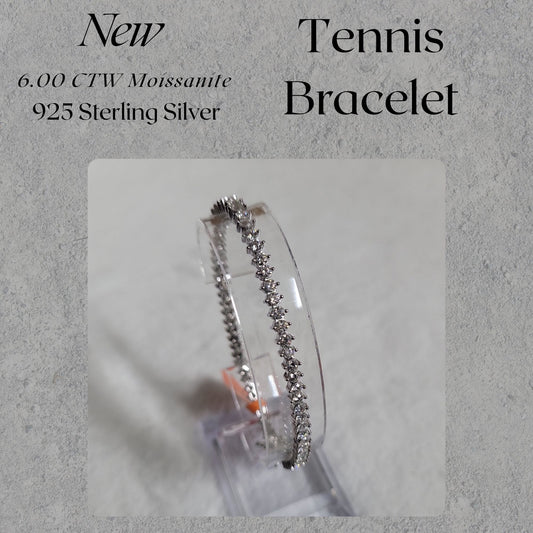 6.00 CTW Moissanite Tennis Bracelet 925 Sterling Silver Women’s Jewelry Gift