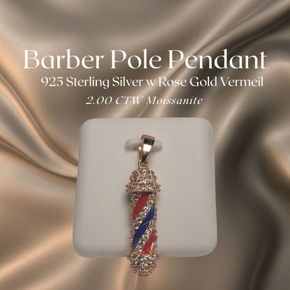 Barber Pole Pendant w Rose Gold Vermeil