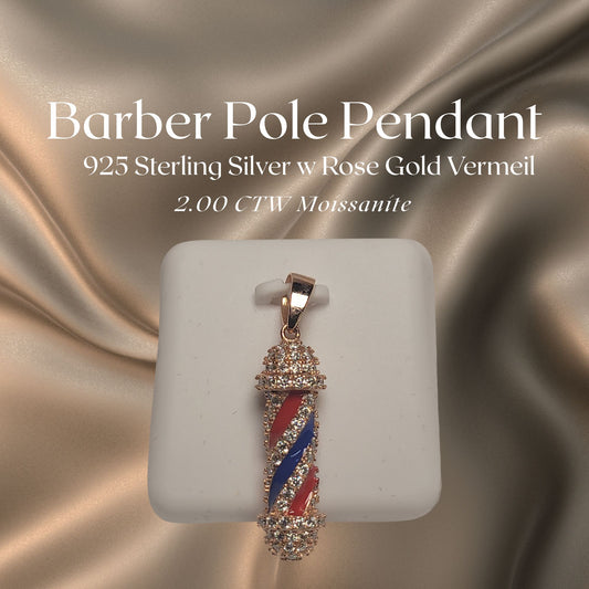Barber Pole Pendant w Rose Gold Vermeil