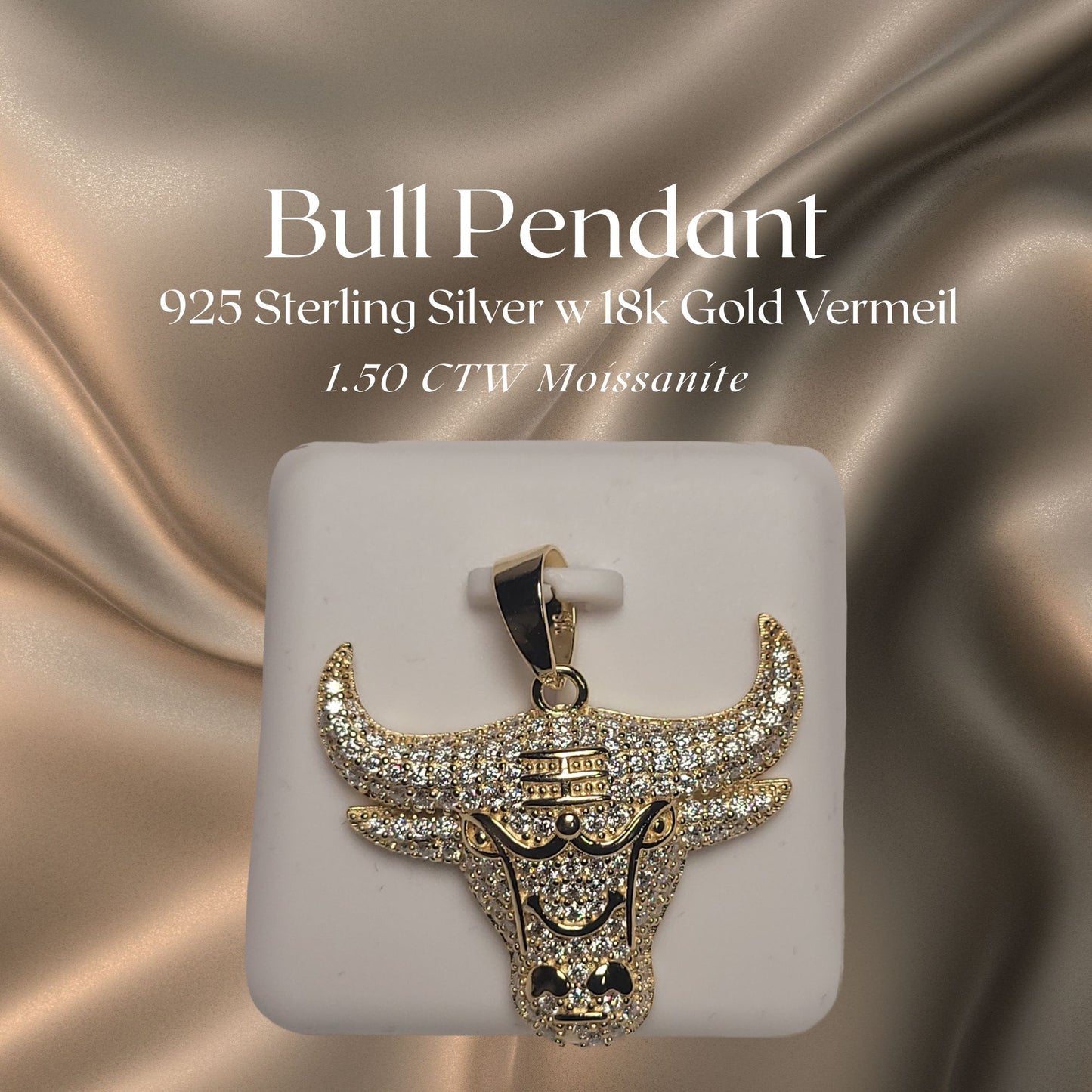 Bull Pendant w Vermeil