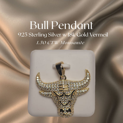 Bull Pendant w Vermeil