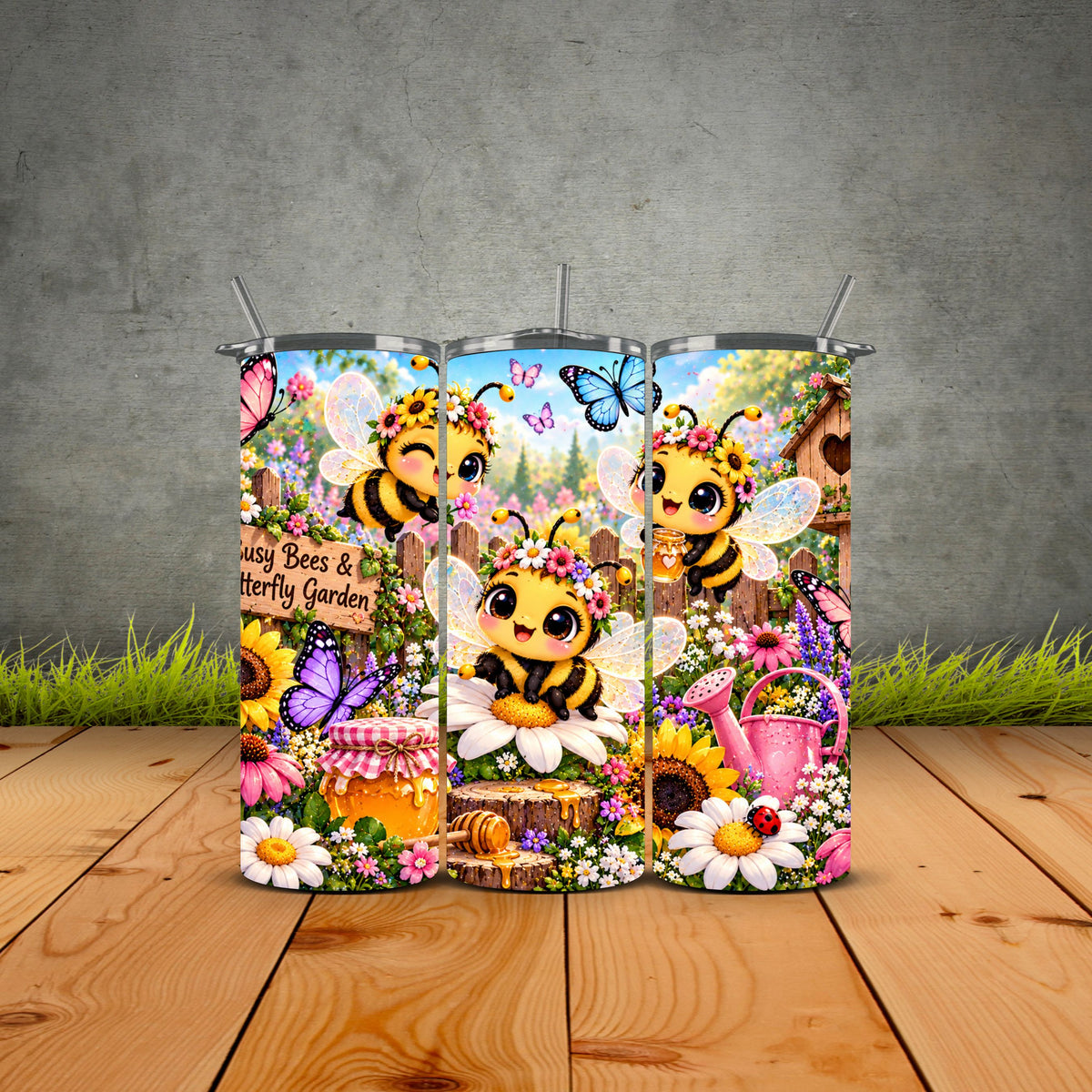 Busy Bees and Butterfly