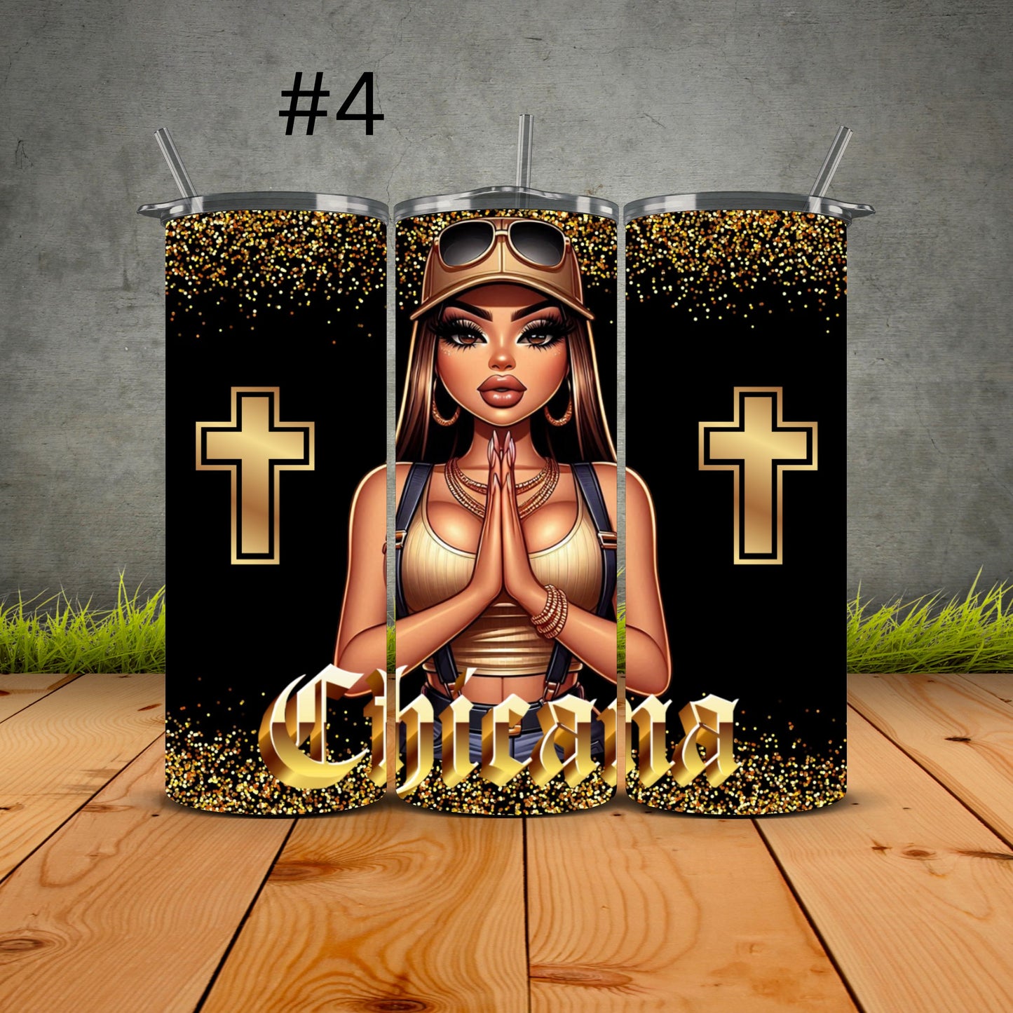 Chicana Golden Prayers Tumblers