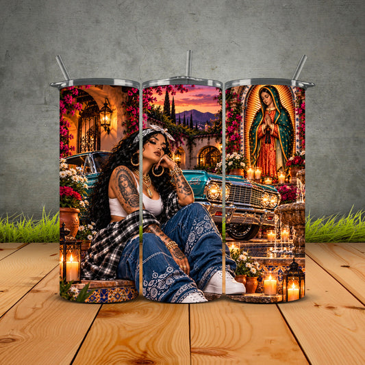 Chicana Twilight Courtyard Shrine