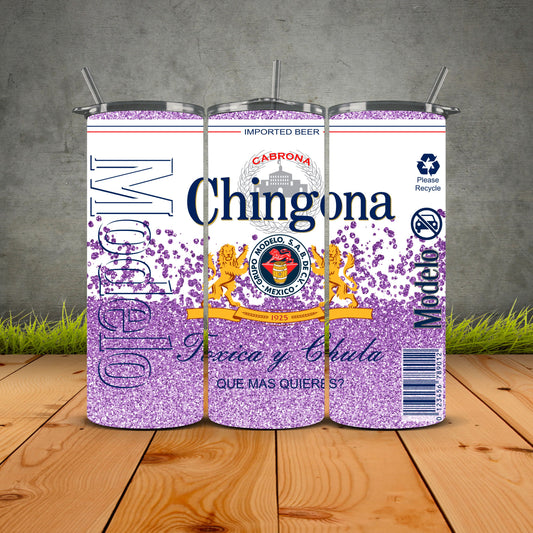 Chingona Vibes Only Modelo Inspired Purple Glitter