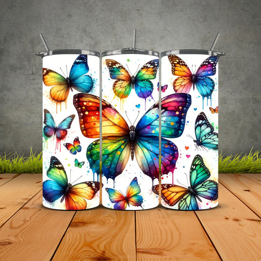 Colorful Butterflies Tumbler