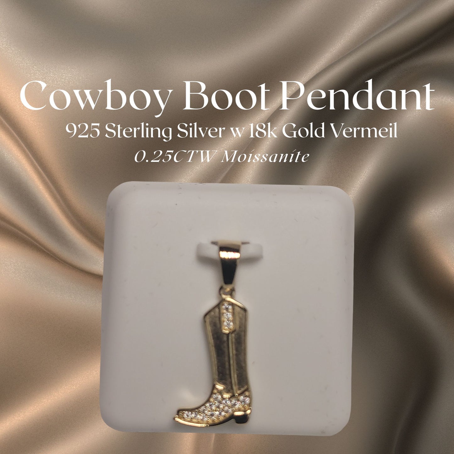 Cowboy Boot Pendant w Vermeil