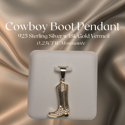 Cowboy Boot Pendant w Vermeil