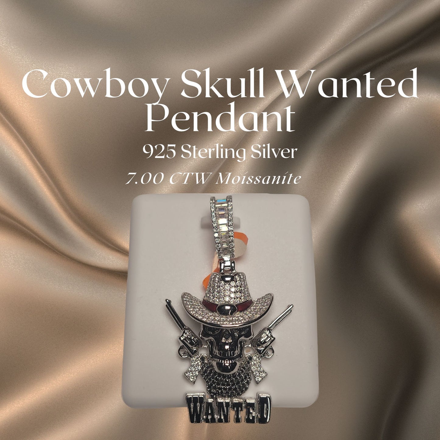 Cowboy Skull Wanted Pendant