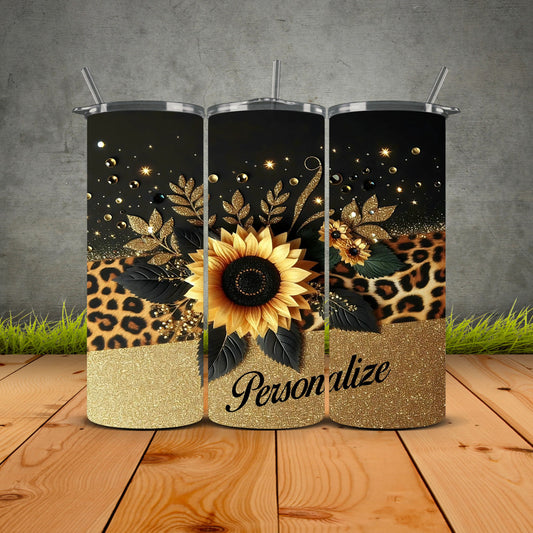 Golden Sunflower Personalized Tumbler