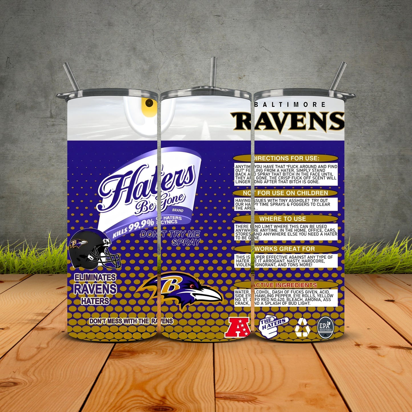 Haters be Gone Football Tumblers