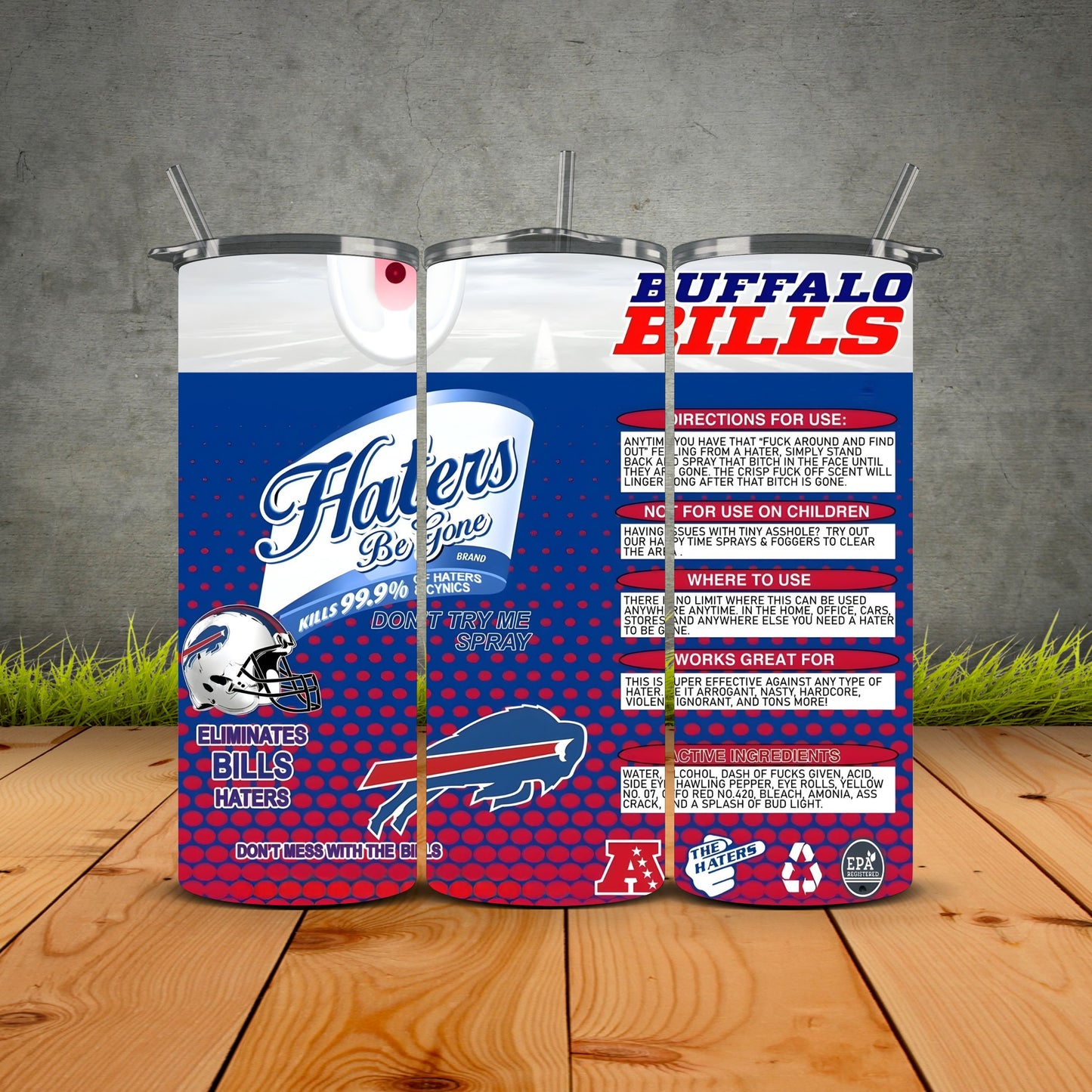 Haters be Gone Football Tumblers