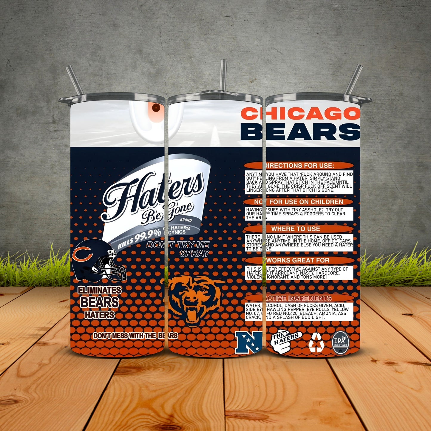 Haters be Gone Football Tumblers